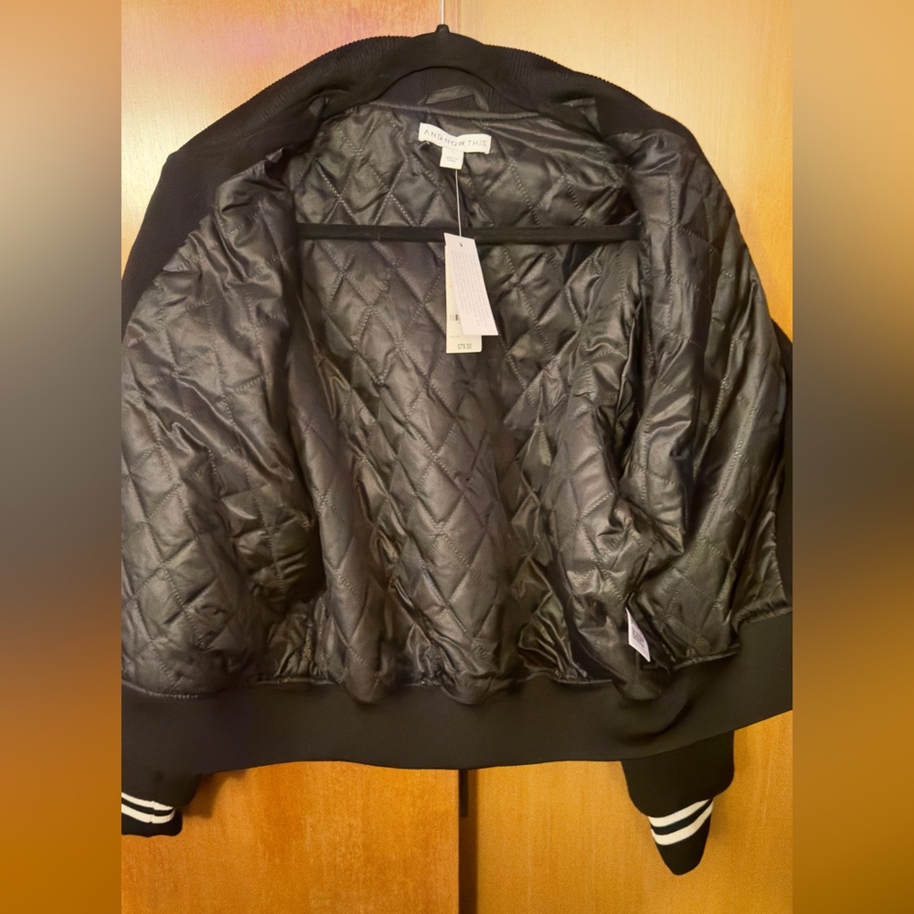 And Now This- Woman’s Varsity Bomber Jacket - Picture 6 of 7